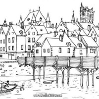 Desenho de Paris na Idade Média para colorir