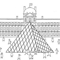 Desenho de Museu do Louvre para colorir