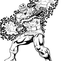 Desenho de Thanos personagem dos quadrinhos para colorir