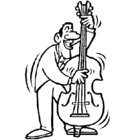 Desenho de Homem tocando violoncelo para colorir