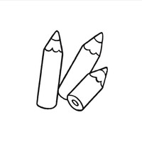 Desenho de Três lápis pequenos para colorir