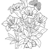 Desenho de Arranjo de flores para colorir