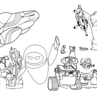 Desenho de Personagens de Wall-e para colorir