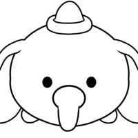 Desenho de Tsum Tsum Dumbo para colorir