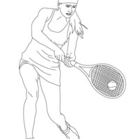 Desenho de Jogadora profissional de tênis para colorir