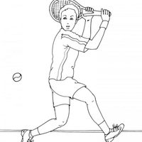 Desenho de Mulher tenista para colorir