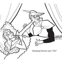 Desenho de Bela Adormecida brigando com príncipe para colorir