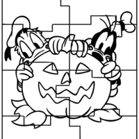 Desenho de Quebra-cabeça de Halloween para colorir