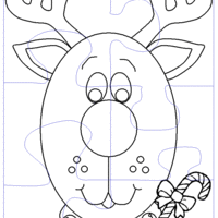 Desenho de Quebra-cabeça de rena para colorir