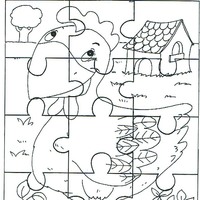 Desenho de Quebra-cabeça de pato para colorir