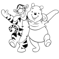 Desenho de Melhores amigos Pooh e Leitão para colorir