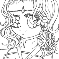 Desenho de Menina de mangá para colorir
