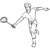 Desenho de Homem jogando badminton para colorir
