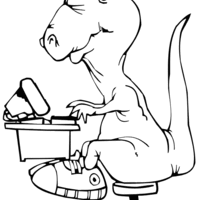 Desenho de Dinossauro no computador para colorir