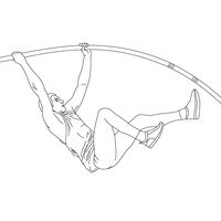 Desenho de Atleta de Salto com vara para colorir
