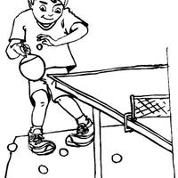 Desenho de Menino jogando ping-pong para colorir