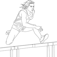 Desenho de Atleta de corrida obstáculos para colorir Tudodesenhos
