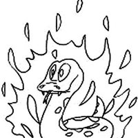 Desenho de Boitatá fogo no ar para colorir