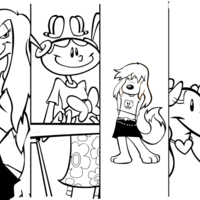 Desenho de Personagens femininas de Gui e Estopa para colorir