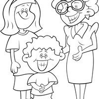 Desenho de Família e escola para colorir