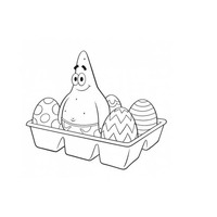Desenho de Patrick na caixa de ovos da Páscoa para colorir