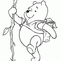 Desenho de Pooh aventureiro para colorir