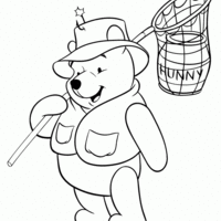 Desenho de Winnie Pooh explorador para colorir