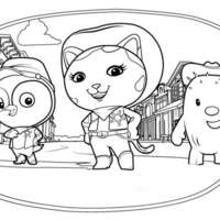 Desenho de Callie, Bico e Tobi para colorir