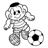 Desenho de Cascão atacante de futebol para colorir