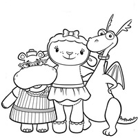 Desenho de Hélia, Lãzinha e Valentim para colorir