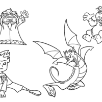 Desenho de Personagens de Jake Long para colorir