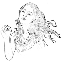 Desenho de Violetta cantando para colorir