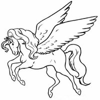 Desenho de Cavalo com asas para colorir