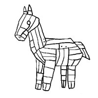Desenho de Cavalo de Troia para colorir