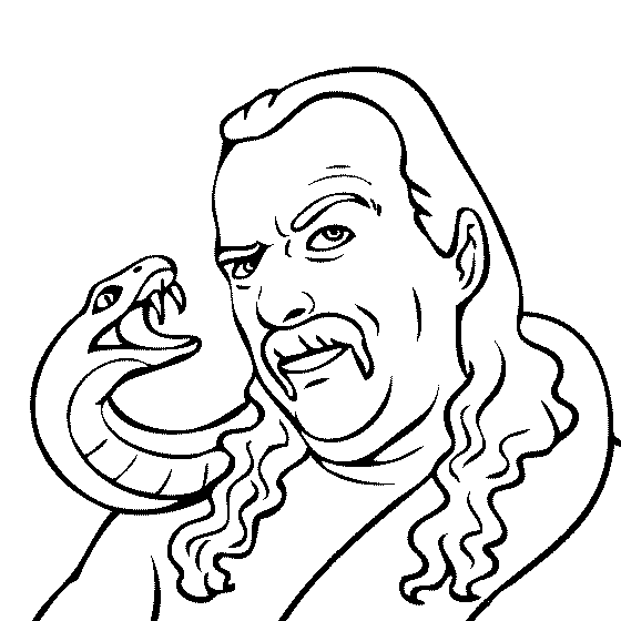 Desenho de Homem com cobra para colorir - Tudodesenhos