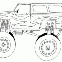 Desenho de Carro com tração nas 4 rodas para colorir