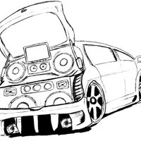 Desenho de Carro com som para colorir