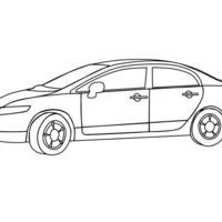 Desenho de Carro de 4 portas para colorir