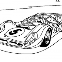 Desenho de Carro de corrida para colorir