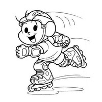 Desenho de Cebolinha na patinação de velocidade para colorir