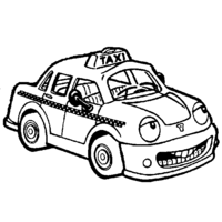 Desenho de Táxi para colorir