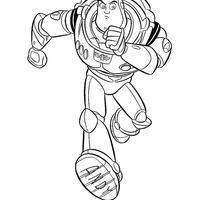 Desenho de Buzz Lightyear correndo para colorir
