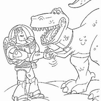 Desenho de Buzz Lightyear e Rex para colorir