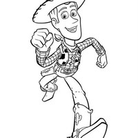 Desenho de Woody correndo para colorir