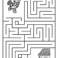Desenho de Jogo do labirinto Chapeuzinho Vermelho para colorir