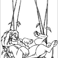 Desenho de Simba relaxando na selva para colorir