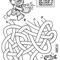 Desenho de Jogo do labirinto Zé Lelé para colorir