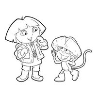 Desenho de Dora e Botas amigos exploradores para colorir