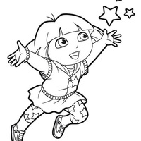 Desenho de Dora feliz para colorir