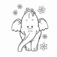 Desenho de Elefante engraçadinho para colorir